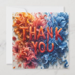 Abstract colourful thank you card