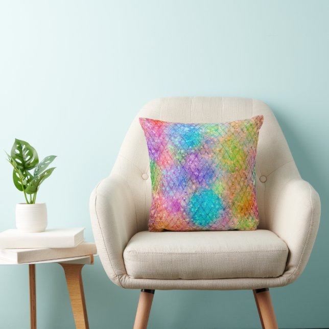 Abstract Colourful Throw Pillow (Chair)