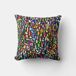 Abstract Colourful Tiled Pattern Throw Pillow