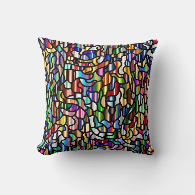 Abstract Colourful Tiled Pattern Throw Pillow (Front)