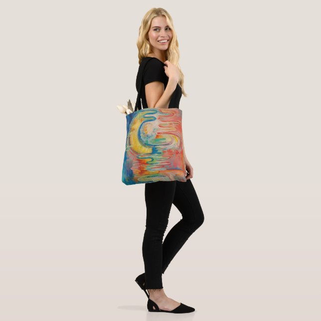 Abstract colourful tote bag (On Model)