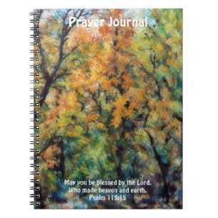 Abstract Colourful Trees Bible Verse Prayer Journa Notebook