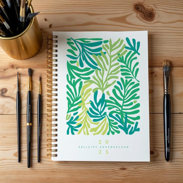 Abstract Colourful Tropical Leafs Personalized  Planner (Abstract Colorful Tropical Leafs Personalized Planner)