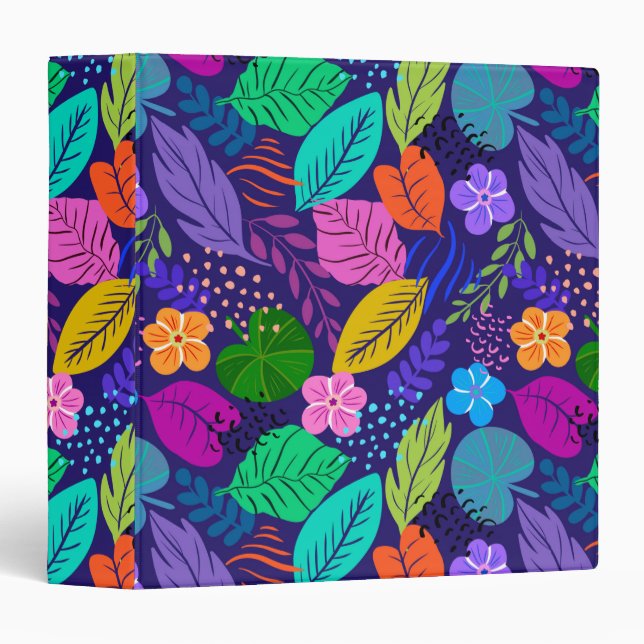 Abstract colourful tropical pattern binder (Front/Spine)