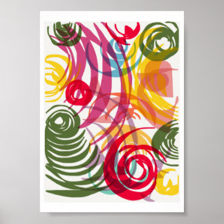 Abstract Colourful Tropics Poster