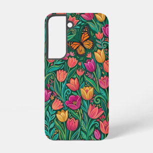 Abstract Colourful Tulips Butterfly Samsung Cases