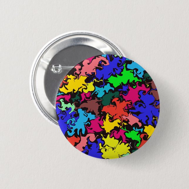 Abstract Colourful Twirl /  2 Inch Round Button (Front & Back)