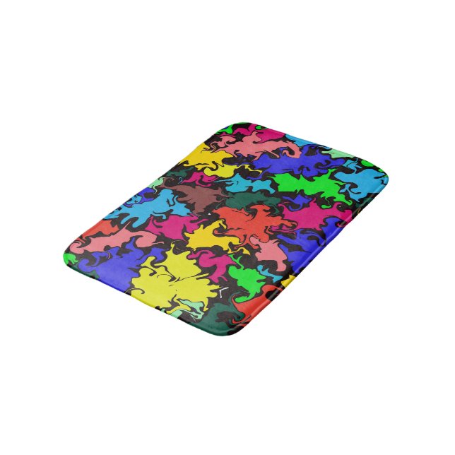Abstract Colourful Twirl /  Bath Mat (Angled)