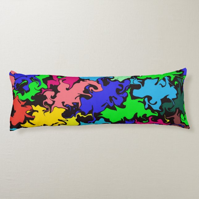 Abstract Colourful Twirl /  Body Pillow (Back)