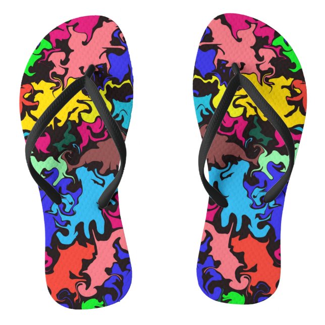 Abstract Colourful Twirl /  Flip Flops (Footbed)