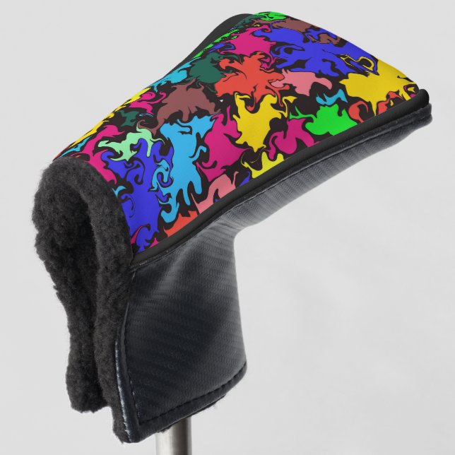 Abstract Colourful Twirl /  Golf Head Cover (3/4 Front)