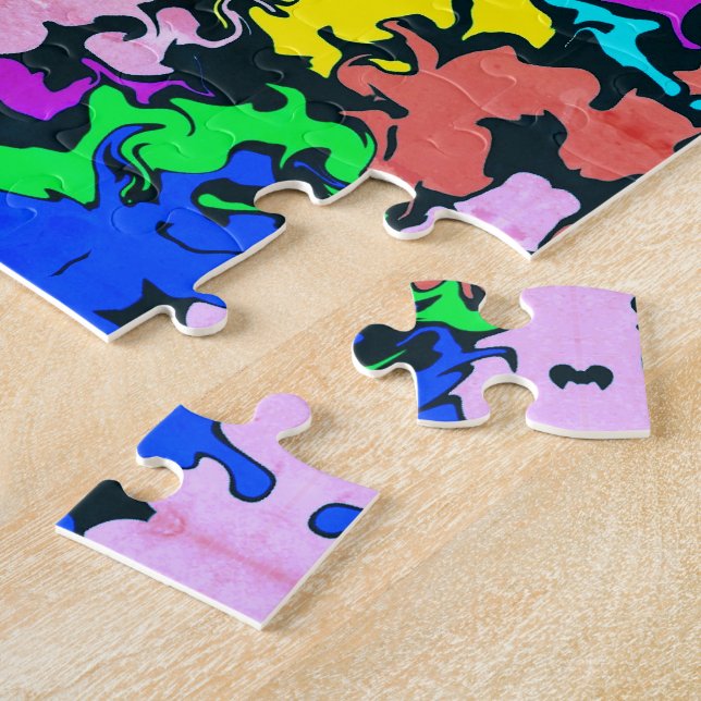 Abstract Colourful Twirl / Mirror / Greenleaf / Jigsaw Puzzle (Side)