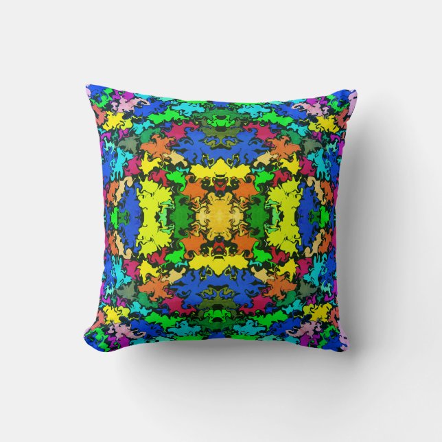 Abstract Colourful Twirl / Mirror / Greenleaf / Throw Pillow (Front)