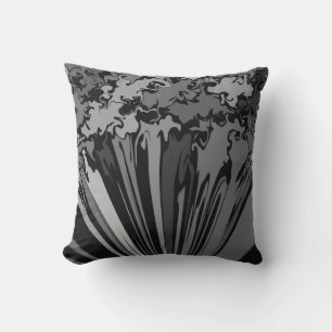 Abstract Colourful Twirl / Pinched / B & W / Throw Pillow
