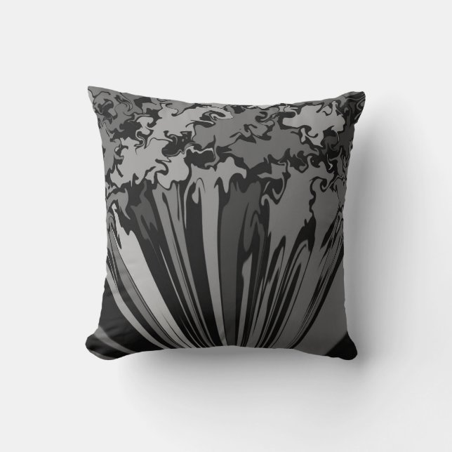 Abstract Colourful Twirl / Pinched / B & W / Throw Pillow (Front)