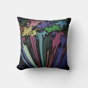 Abstract Colourful Twirl / Pinched / Fog / Throw Pillow