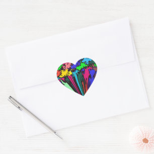 Abstract Colourful Twirl / Pinched / Heart Sticker