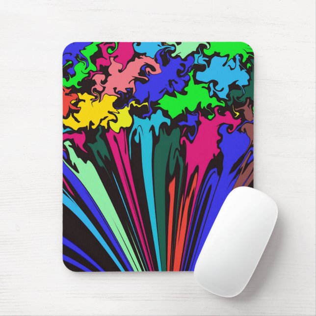 Abstract Colourful Twirl / Pinched / Mouse Pad (With Mouse)