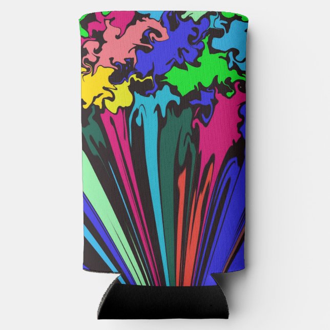 Abstract Colourful Twirl / Pinched / Seltzer Can Cooler (Back)