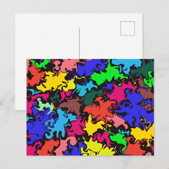 Abstract Colourful Twirl / Postcard (Front/Back)