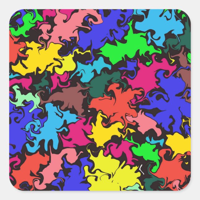 Abstract Colourful Twirl /  Square Sticker (Front)