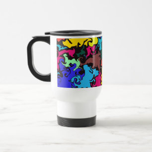Abstract Colourful Twirl / Travel Mug