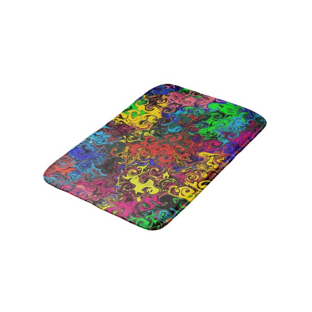 Abstract Colourful Twirlers / Bath Mat (Angled)