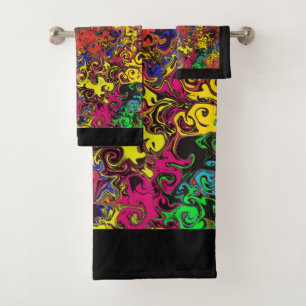 Abstract Colourful Twirlers / Bath Towel Set