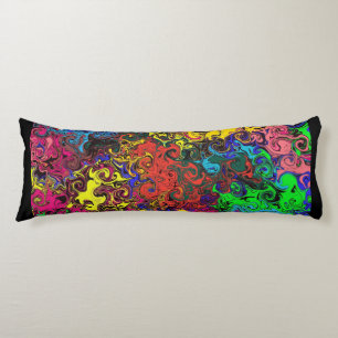 Abstract Colourful Twirlers / Body Pillow