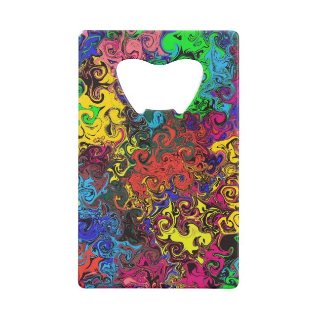 Abstract Colourful Twirlers / Credit Card Bottle Opener (Front)