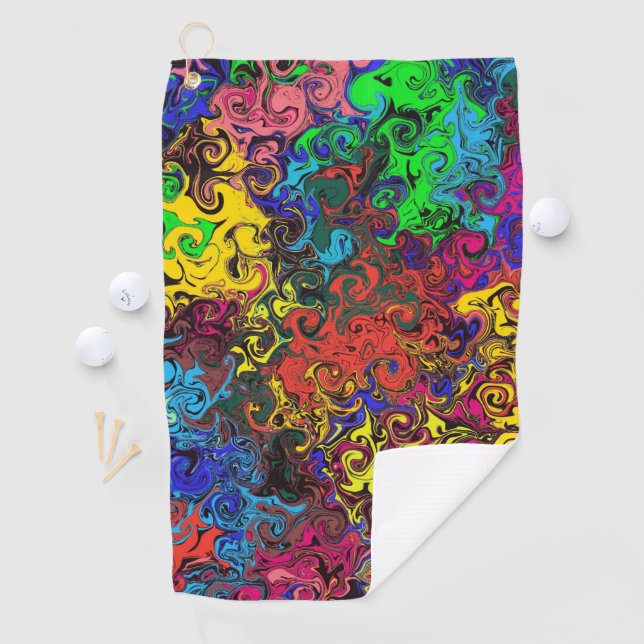 Abstract Colourful Twirlers / Golf Towel (InSitu)