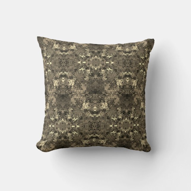 Abstract Colourful Twirlers / Half Brick / Sepia / Throw Pillow (Front)