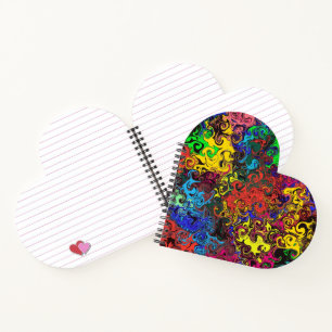 Abstract Colourful Twirlers / Heart Notebook