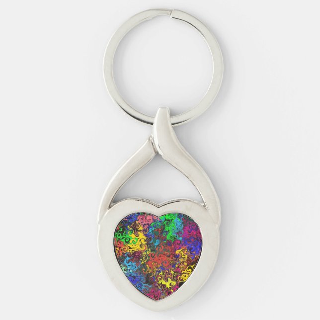 Abstract Colourful Twirlers / Keychain (Front)