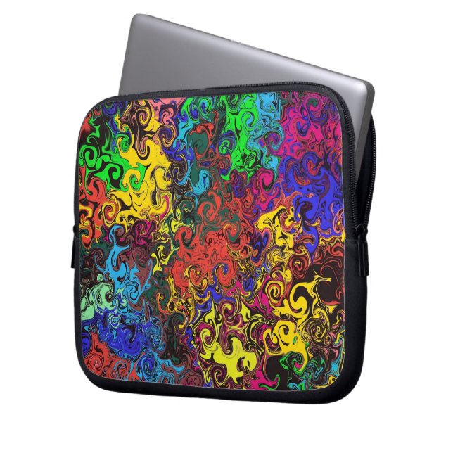 Abstract Colourful Twirlers /  Laptop Sleeve (Front Left)