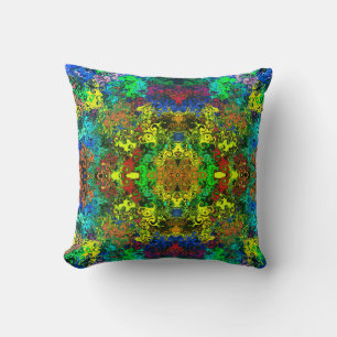 Abstract Colourful Twirlers / Mirror / Greenleaf / Throw Pillow