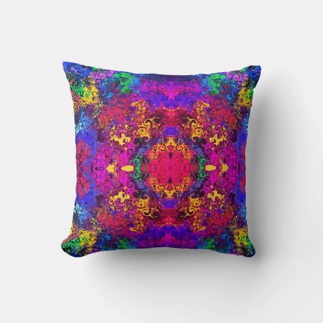Abstract Colourful Twirlers / Mirror / Miami / Throw Pillow (Front)