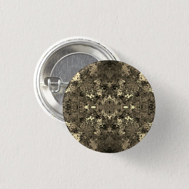 Abstract Colourful Twirlers / Mirror / Sepia /  1 Inch Round Button (Front & Back)