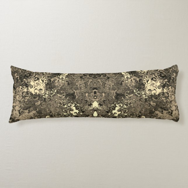 Abstract Colourful Twirlers / Mirror / Sepia /  Body Pillow (Front)