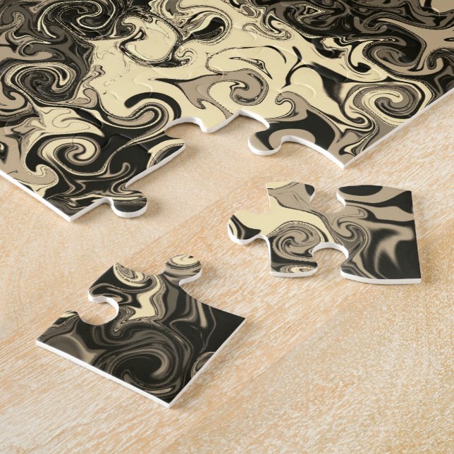 Abstract Colourful Twirlers / Mirror / Sepia / Jigsaw Puzzle (Side)