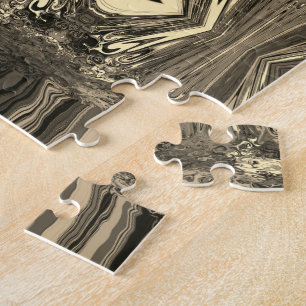 Abstract Colourful Twirlers P & P Half Brick Sepia Jigsaw Puzzle