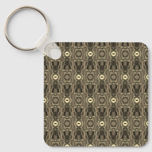 Abstract Colourful Twirlers P & P Half Brick Sepia Keychain