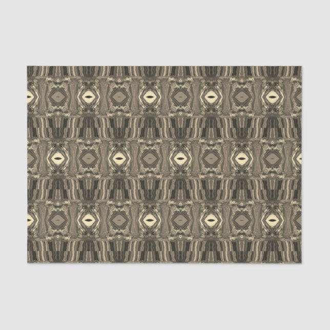 Abstract Colourful Twirlers P & P Half Brick Sepia Tissue Paper (Front)