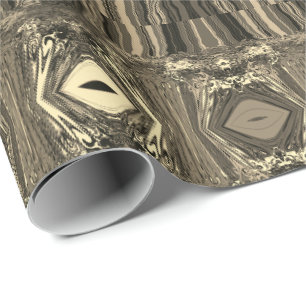 Abstract Colourful Twirlers P & P Half Brick Sepia Wrapping Paper