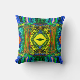 Abstract Colourful Twirlers P & P Mirror Greenleaf Throw Pillow