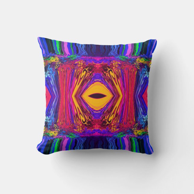 Abstract Colourful Twirlers / P & P / Mirror Miami Throw Pillow (Front)