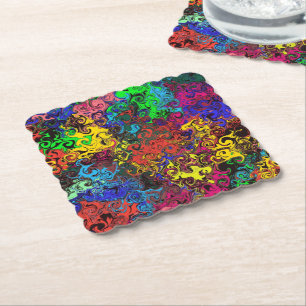 Abstract Colourful Twirlers / Paper Coaster