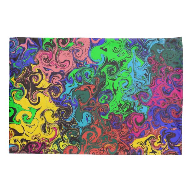 Abstract Colourful Twirlers / Pillowcase (Back)