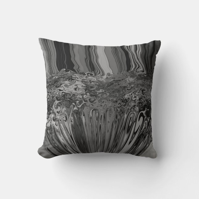 Abstract Colourful Twirlers Push & Pinch / B & W  Throw Pillow (Front)