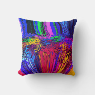 Abstract Colourful Twirlers / Push & Pinch / Miami Throw Pillow